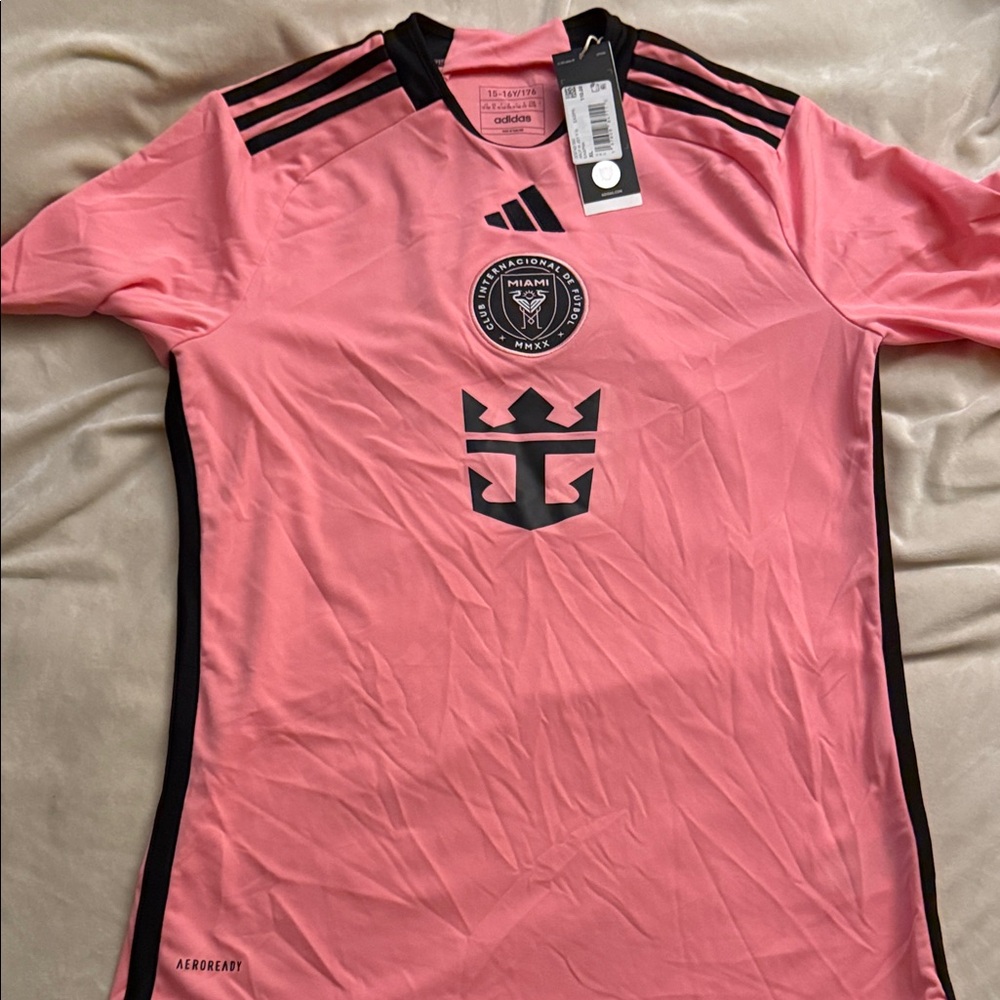 Adidas Kid’s Pink and Black Soccer Jersey